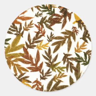 Colorful Whimsical Fall Autumn Rustic Leaves Party Classic Round Sticker