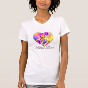 COLORFUL WHIMSICAL FLOWERS NATURE LOVER HEART T-Shirt