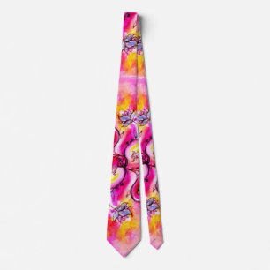 COLORFUL WHIMSICAL FLOWERS NECK TIE