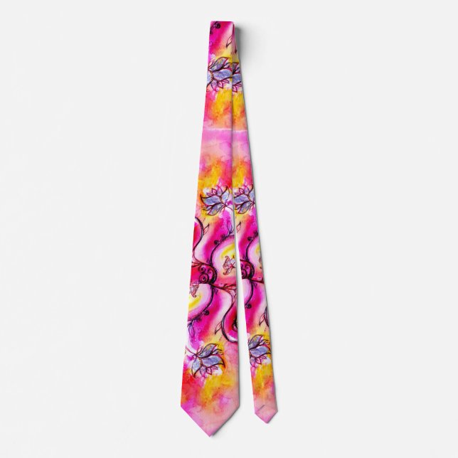 COLORFUL WHIMSICAL FLOWERS NECK TIE (Front)