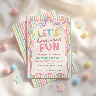 Colorful Whimsical Fun Girl Birthday Invitation