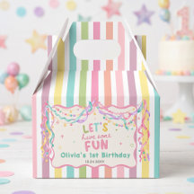 Colorful Whimsical Girl Birthday Favor Boxes