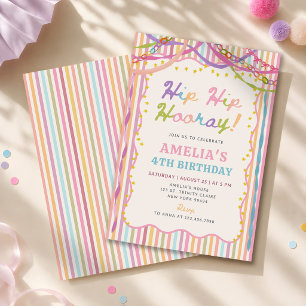 Colorful Whimsical Girl Birthday Party Invitation