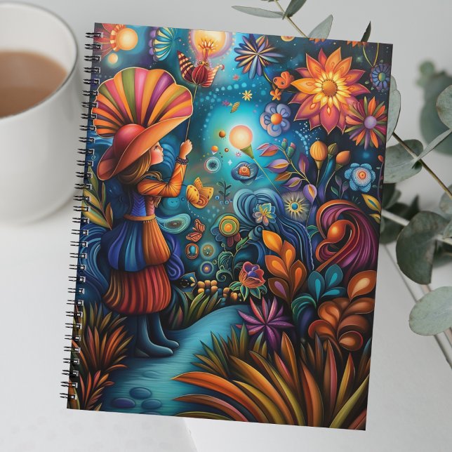 Colorful Whimsical Girl with Blossoming Flowers Planner (Creator Uploaded)