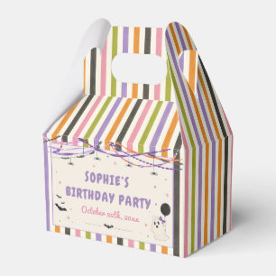 Colorful Whimsical Halloween Birthday Favor Boxes