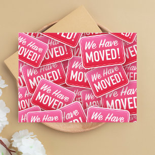 Colorful Whimsical Modern We Have Moved Postcard