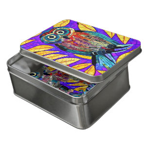 Colorful Whimsical Mosaic Owl Art Jigsaw Puzzle