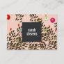 Colorful Whimsical Pattern Pink Fashion and Beauty Business Card