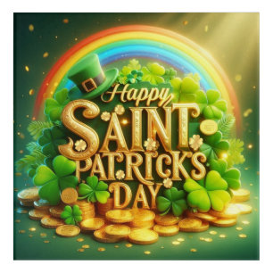 Colorful, whimsical Rainbow Saint Patrick's Day Acrylic Print