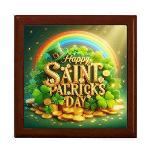 Colorful, whimsical Rainbow Saint Patrick's Day Gift Box