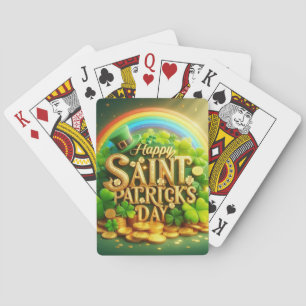 Colorful, whimsical Rainbow Saint Patrick's Day Poker Cards