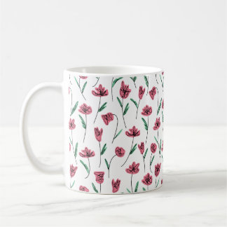 Colorful Whimsical Scribbly Floral Coffee Mug