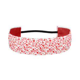 Colorful Whimsical Small Hearts Red Pink White A Athletic Headband