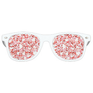 Colorful Whimsical Small Hearts Red Pink White Retro Sunglasses