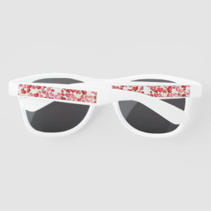 Colorful Whimsical Small Hearts Red Pink White Sunglasses