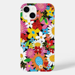 Colorful Whimsical Spring Flowers Garden Girly Case-Mate iPhone 14 Case