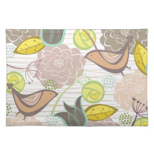 Colorful Whimsical Spring Flowers Garden Placemat