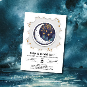 Colorful Whimsical Stars Digital Birthday Invitation