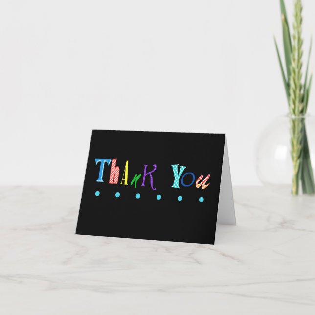 Colorful Whimsical Thank You Note Card (Front)
