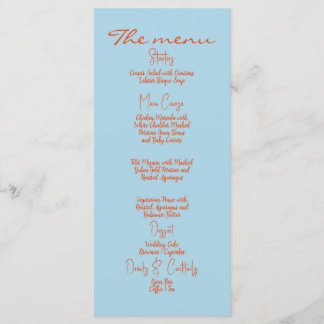 Colorful Whimsical Vintage Handwritten Style Menu
