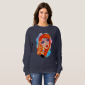 Colorful Whimsical Woman Inspirational Quote Cute Sweatshirt (Front Full)