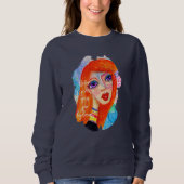 Colorful Whimsical Woman Inspirational Quote Cute Sweatshirt (Front)