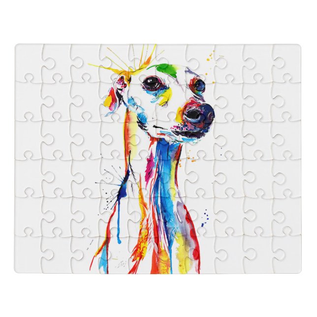 Colorful Whippet Dog Lover Gift Jigsaw Puzzle (Puzzle Horizontal)