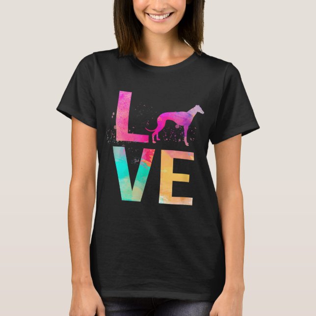 Colorful Whippet Dog Mom Gifts Whippet T-Shirt (Front)