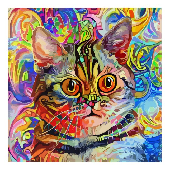 Colorful Whiskers Acrylic Print (Front)