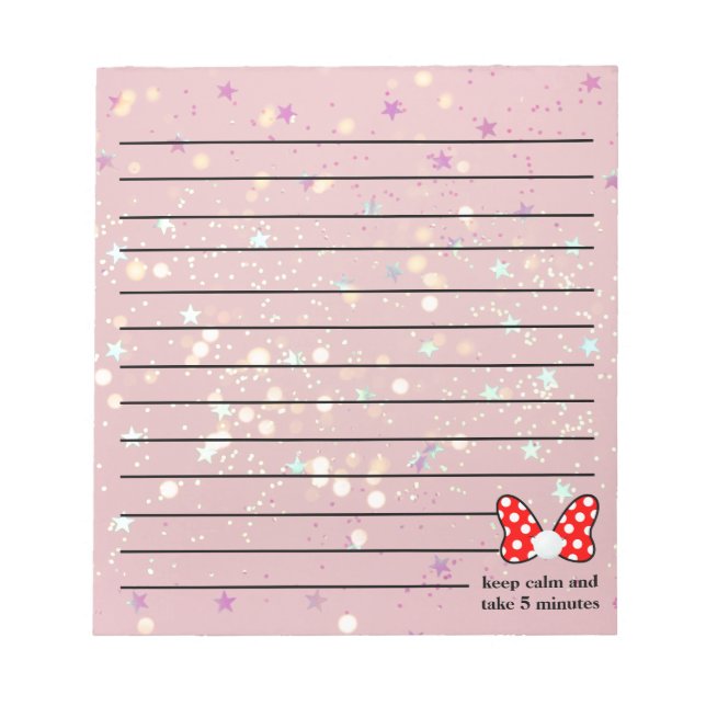 Colorful White and Red Ribbon Notepad (Front)