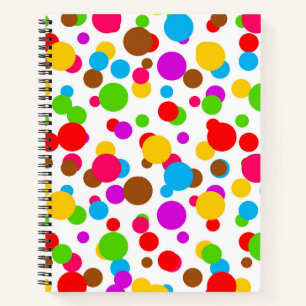 Colorful White Background Polka Dots Notebook