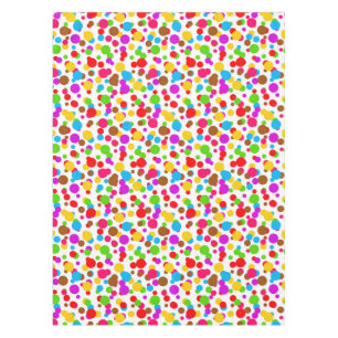 Colorful White Background Polka Dots Tablecloth