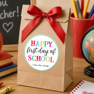 Colorful White Board School Sticker