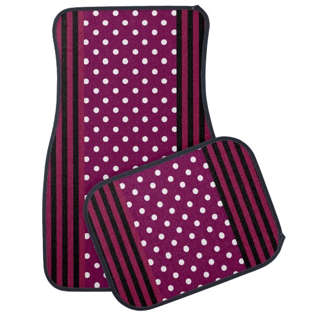 Colorful White Dots Pattern           Car Floor Mat (Set)