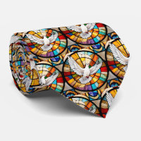 Colorful White Dove Stained Glass