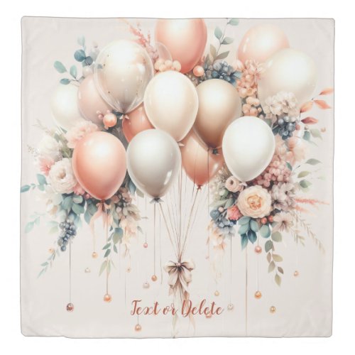 Colorful White Peach Floral Balloons Elegant Party