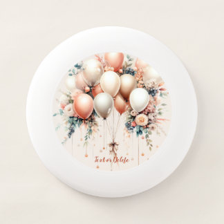 Colorful White Peach Floral Balloons Elegant Party Wham-O Frisbee
