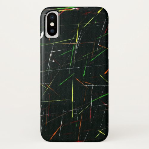 Colorful White Pink Green Yellow Paint Splatters iPhone X Case