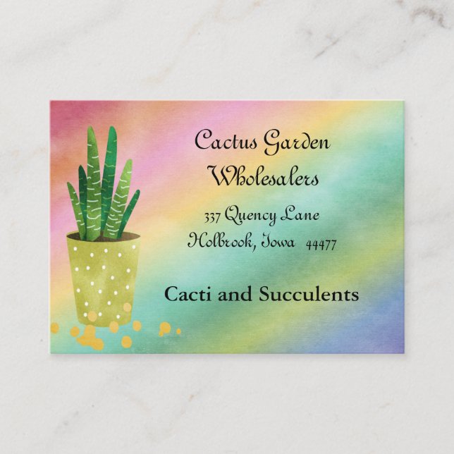 Colorful Wholesale Cacti Business Card (Front)