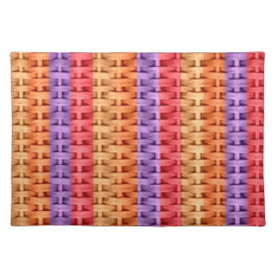 Colorful wicker retro stripes graphic design placemat