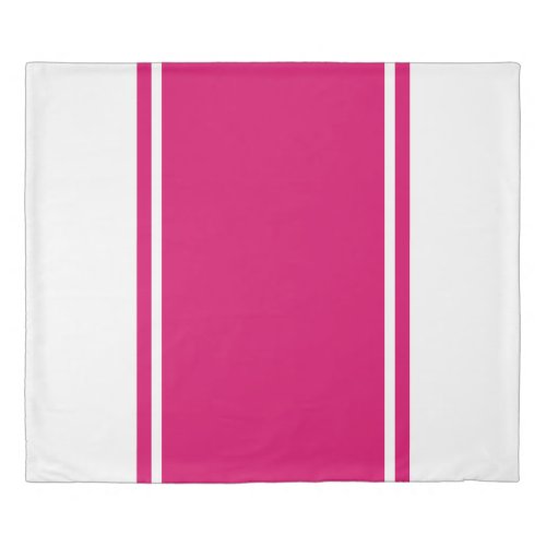 Colorful Wide Candy Pink White Vertical Stripes  Duvet Cover