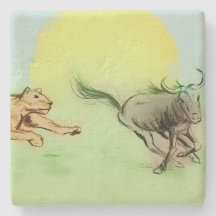 Colorful Wild Animals Chase, Stone Coaster