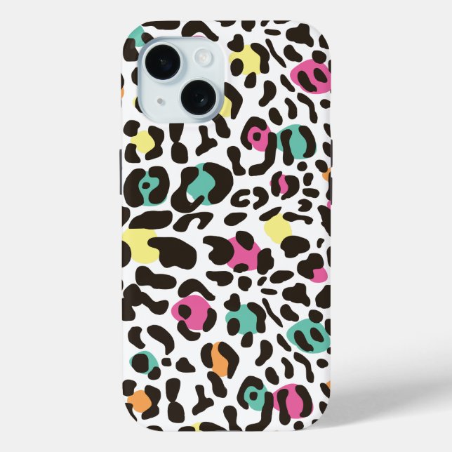 Colorful Wild Animals & Tropical Leaves Case-Mate iPhone Case (Back)