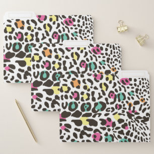 Colorful Wild Animals & Tropical Leaves File Folder