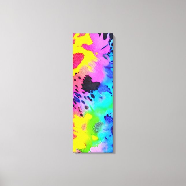 Colorful Wild Cheetah Tye Dye Pattern Canvas Print (Front)