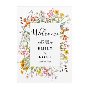 Colorful Wild Flower Country Wedding Welcome Acrylic Print