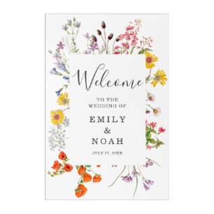 Colorful Wild Flower Country Wedding Welcome Acrylic Print