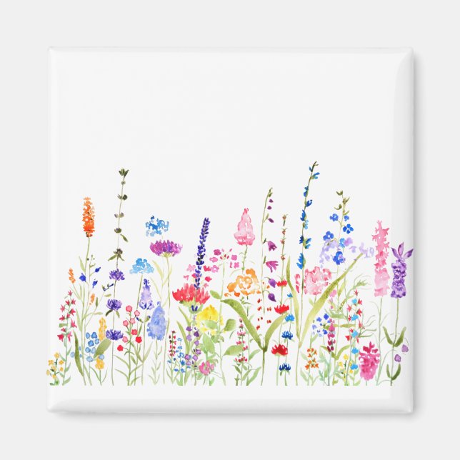 colorful wild flower field magnet (Front)