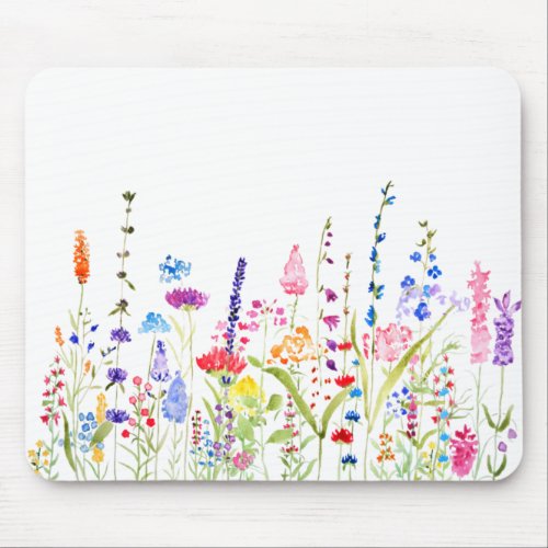 colorful wild flower field mouse pad