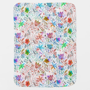Colorful Wild Flower Pattern Baby Blanket